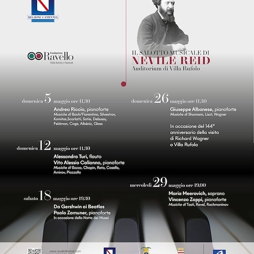 Ravello: a maggio nel “Salotto musicale di Nevile Reid” quattro appuntamenti e un omaggio a Wagner