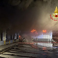 Pontecagnano, maxi incendio in un'azienda agricola: in fiamme capannone di 2000 mq