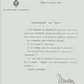 Roma, 9 Giugno 1926: lettera dal capo del Governo