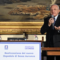 Sessa Aurunca, posta la prima pietra per la costruzione del nuovo ospedale. De Luca: "Struttura d'eccellenza da 110 milioni di euro"