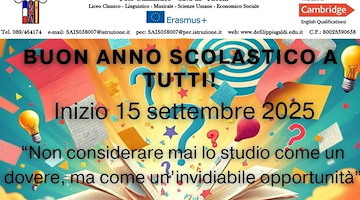 Cava de' Tirreni: inizia l'anno scolastico all'Istituto di Istruzione Superiore “De Filippis Galdi" 