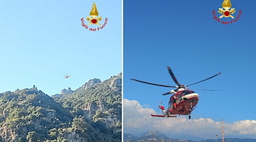 Dispersa tra Cetara ed Erchie, turista salvata dai Vigili del Fuoco: recuperata in elicottero