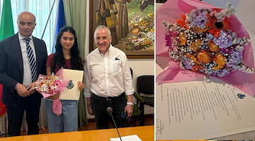 Giorgia Bove orgoglio di Tramonti: la 16enne si diploma con 100 e lode e riceve l'elogio dell'amministrazione comunale