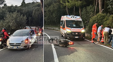 Incidente a Piano di Sorrento: scooter contro auto, ferito un giovane centauro