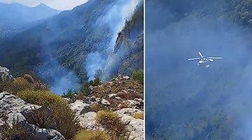 L'incendio a Tramonti si propaga anche sul versante cavese: fiamme a Monte Finestra 