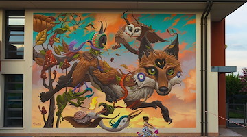 La biodiversità secondo Dulk: a The Wallà il murale che parla di migrazioni e resistenza