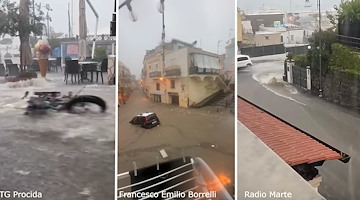 Maltempo, nubifragio su Ischia e Procida: strade come fiumi e auto travolte dall'acqua