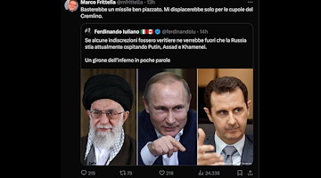 Marco Frittella nella bufera: «Un missile sul Cremlino». Rimosso il post, ma resta il disappunto