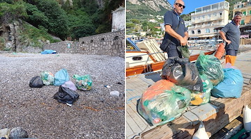 Massa Lubrense, inciviltà e rifiuti nel Fiordo di Crapolla: nuova operazione di pulizia 
