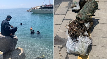 Porto di Maiori: oltre 840 kg di rifiuti recuperati dai fondali 