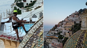 Positano: pulizia annuale della cupola della Chiesa di Santa Maria Assunta
