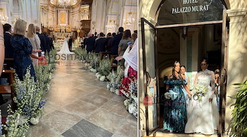 Tra Positano e Praiano il matrimonio da favola di Maria, figlia del fondatore della Costa Land Company 