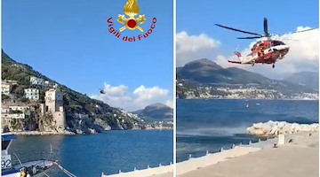 Turista si perde in Costiera Amalfitana: salvata dai Vigili del Fuoco con l’elicottero