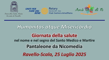 Venerdì 25 luglio a Ravello e Scala la Giornata della Salute con visite mediche gratuite e una celebrazione eucaristica