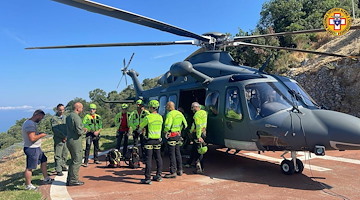 Vico Equense, esercitazione congiunta tra Soccorso Alpino e Speleologico della Campania e Aeronautica Militare
