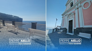 Vico Equense, nuove panchine alla Chiesa della SS. Annunziata e a Punta Mare. Sindaco Aiello: "Punti d'incontro con la bellezza"