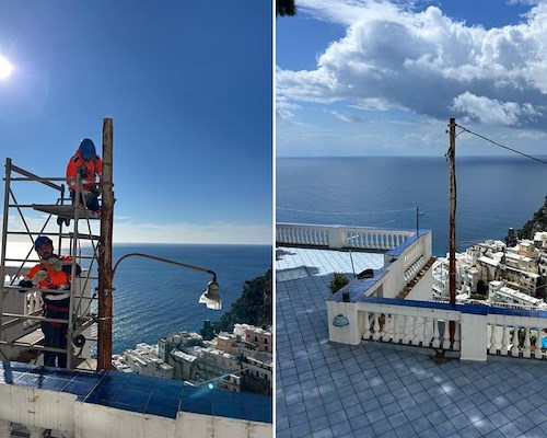 Positano, continuano i lavori di rimozione dei tralicci elettrici sul territorio cittadino 