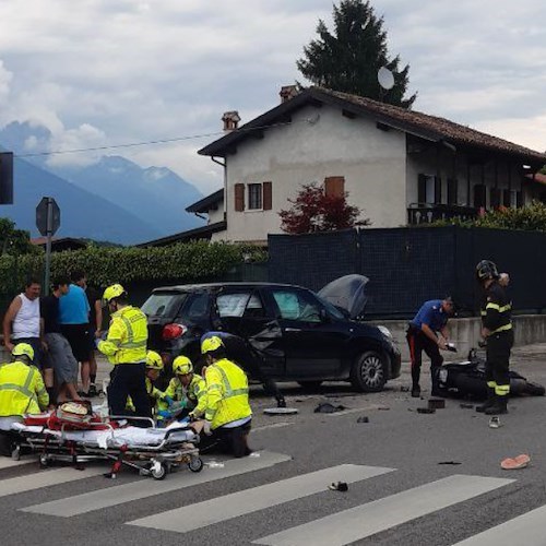 Auto contro moto a Feltre<br />&copy; Vigili del fuoco