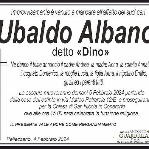 Ubaldo Albano<br />&copy; Manifesto funebre