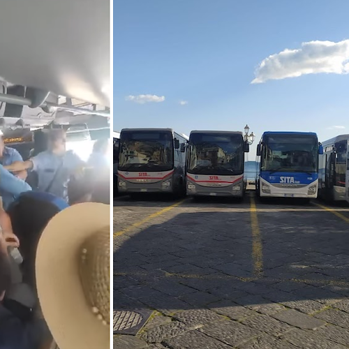 Bus troppo affollati in Costa d’Amalfi: autista e passeggero vengono alle mani tra le urla dei passeggeri