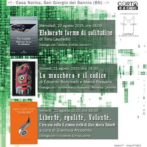 Dal 19 al 24 agosto ritorna il festival del cinema nelle aree interne tra le province di Benevento e Avellino