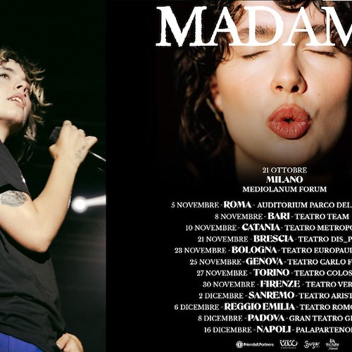 Madame aggiunge nuove date al tour autunnale: 16 dicembre in concerto a Napoli