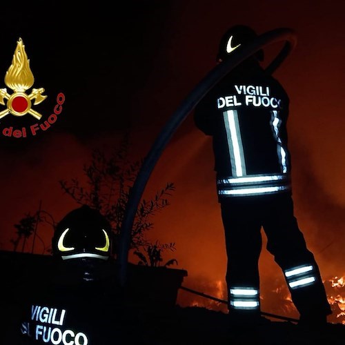 incendio all'interno di un ex scatolificio<br />&copy; Vigili del fuoco