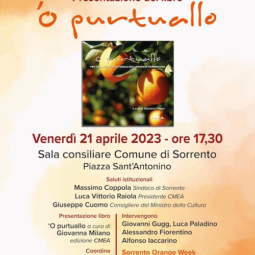 "‘O Purtuallo", a Sorrento la presentazione del libro dedicato alla storia culturale dell’arancia sorrentina