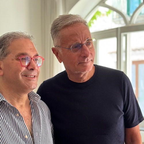 Andrea Reale, sindaco di Minori, e Paolo Bonolis<br />&copy; foto di Massimiliano D'Uva