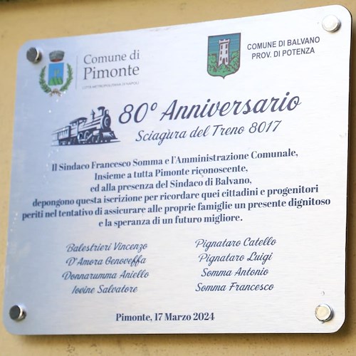 A Pimonte targa per le vittime di Balvano <br />&copy; Francesco Somma