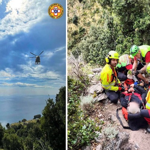 Turista scivola e si infortuna sul Sentiero degli Dei<br />&copy; Soccorso Alpino e Speleologico Campania - CNSAS