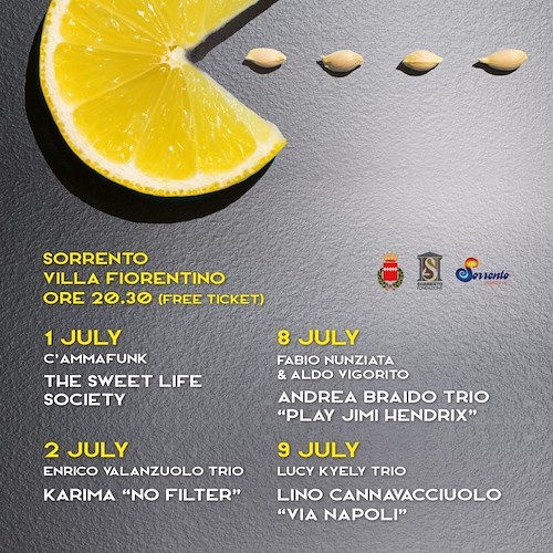 "Torna Lemonjazz Festival Sorrento": a luglio otto concerti a Villa Fiorentino 
