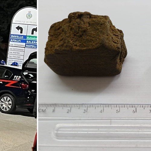 Tramonti, 30enne denunciato per detenzione di hashish: sequestrati 30 grammi di droga
