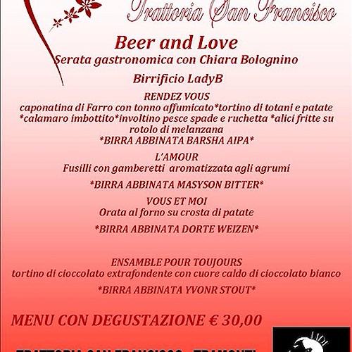 Tramonti, sabato 14 appuntamento con 'Beer and Love'