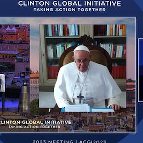 Papa Francesco collegato da remoto con Bill Clinton<br />&copy; pagina FB Vatican News